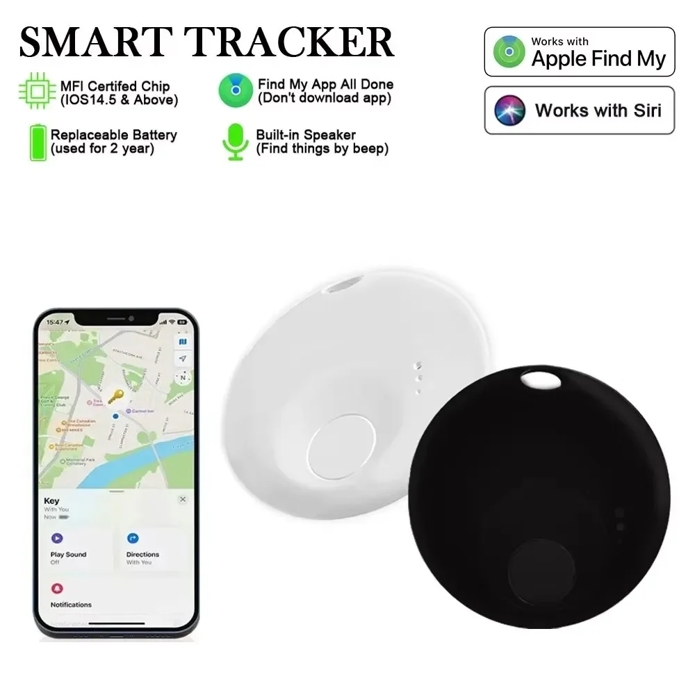 

New Smart Only for IOS Mini Smart Tag Bluetooth Luggage Tracker. Works with Apple Find My Item Locator for Key Luggage Backpack