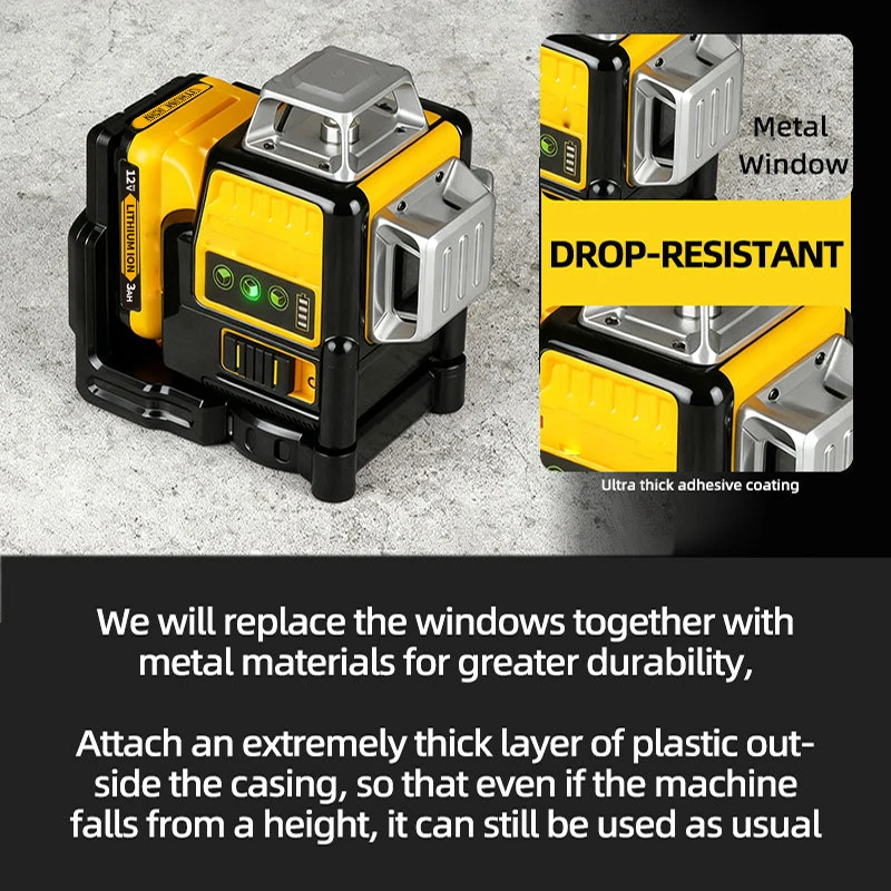 NEW for DEWALT DW089LG 12V Lithium Battery Green Laser Level 12 Lines 3 Sides 360° Horizontal Vertical Outdoor Leveling Measurin - view 4