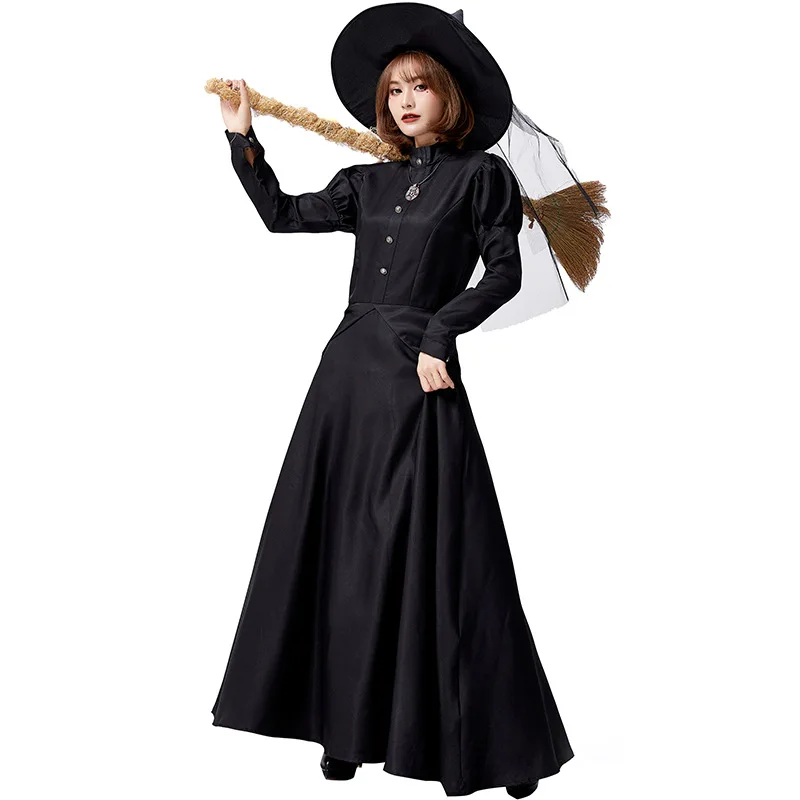 

Adorable Witch Costume Long Dr Hat loween Role-plang Costume Little Witch Ele Long Robe for Women loween Par
