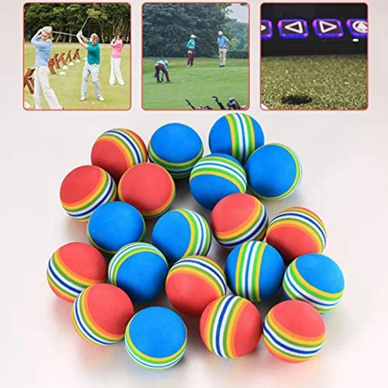 20 Pcs Golf Ballssoft Foam Garden Golf Balls Practice Golf Balls Sponge Rainbow Golf Balls For Indoor Outdoor