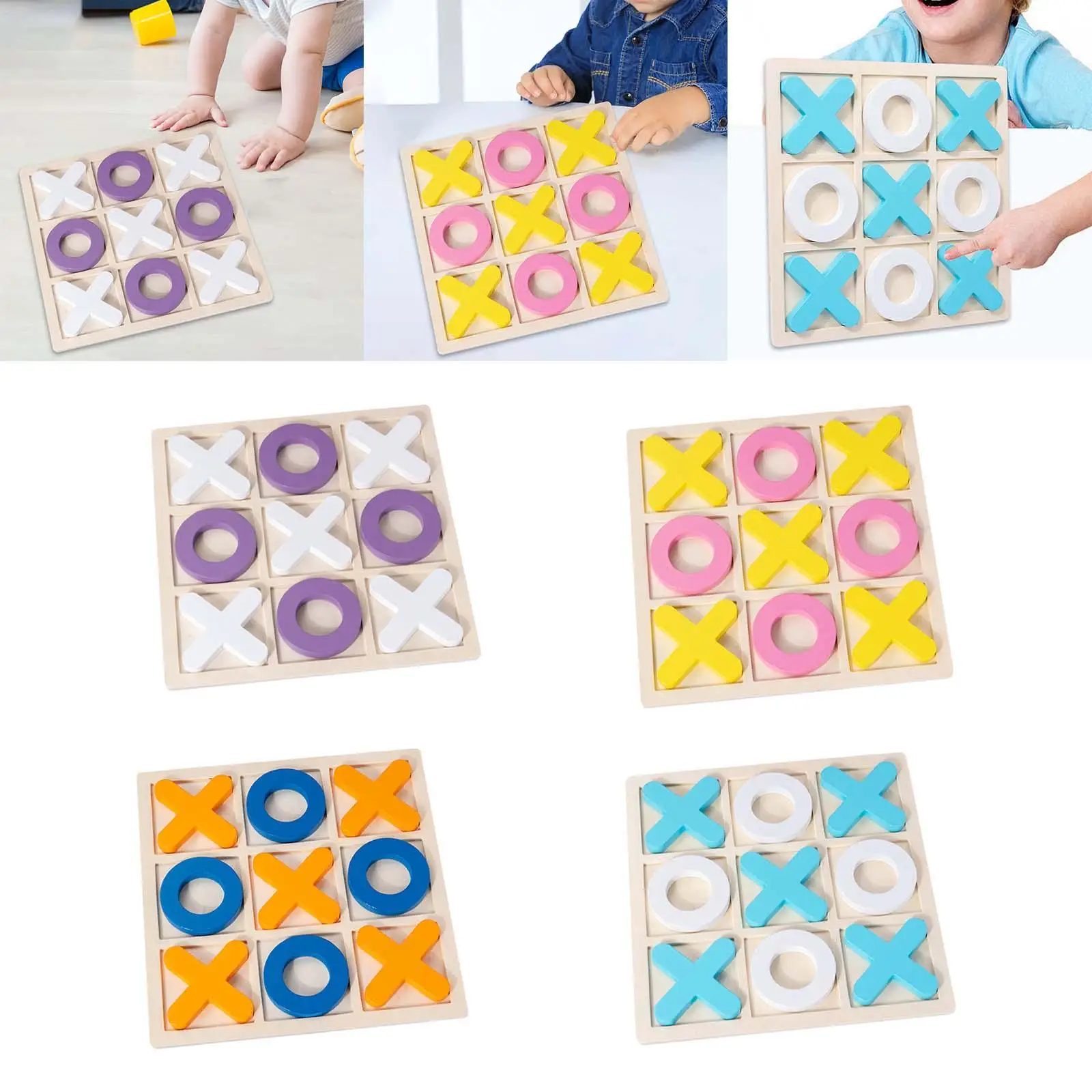 Tic TAC Toe 30x30x1.5cm Family Board Game Xoxo Chessboard for Adults