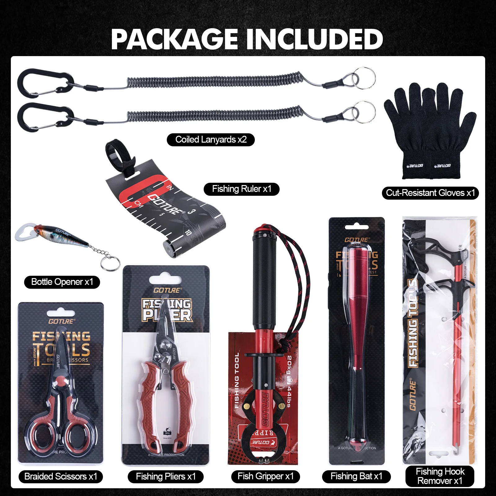 Goture Kit de pesca – Alicates, pinza, desanzuelador y tijeras - imagen 3