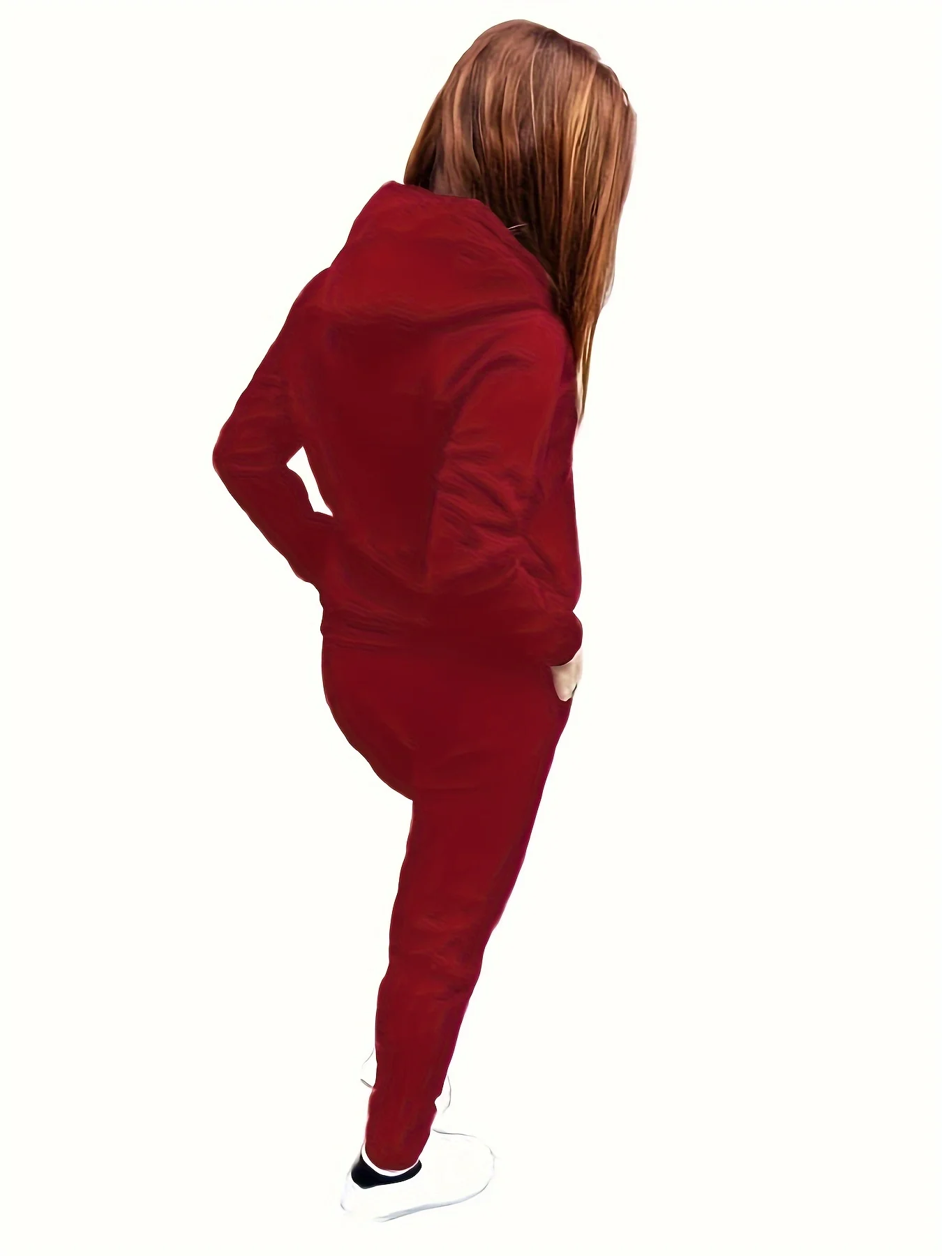 Damen Herbst/Winter Hoodie + Sporthose Set Hip Hop Street Casual Queen Print Mode Samt Warme Kleidung