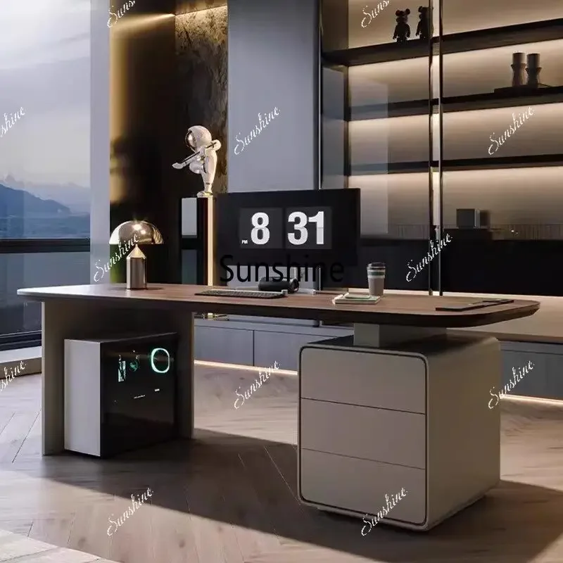 YLight luxury modern simple home office computer desk design high-end solid wood