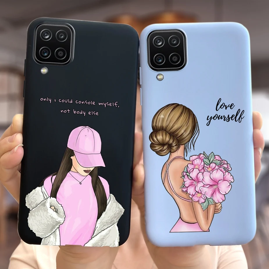 Cute Fashion Girls Case For Samsung Galaxy A12 Case M12 F12 Cover Soft Silicone Phone Case For Samsung A12 Galaxy M12 F12 Fundas