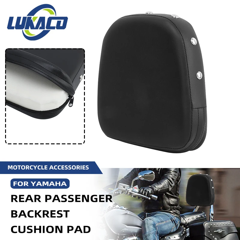 

Motorcycle Universal Passenger Sissy Bar Rear Backrest Cushion Pad For Harley Choppers Bobber BMW Ducati Yamaha Suzuki Indian