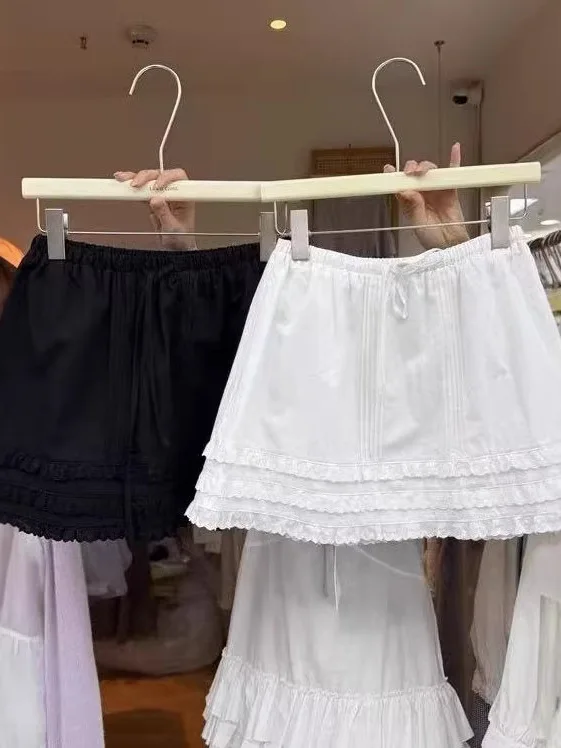 Summer 2026 Korean Style High Waist Drawstring Design Heavy Embellished Ruffle Sweet Versatile Short Skirt Half-length Skirts