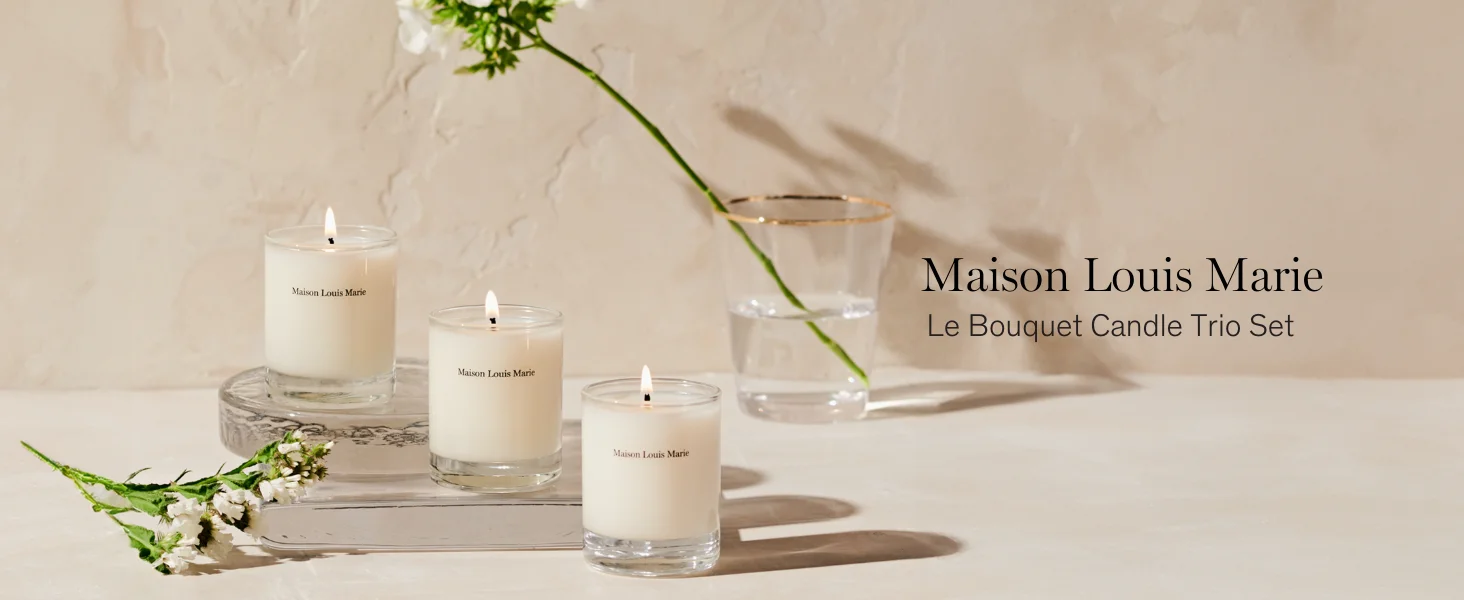 Maison Louis Marie Le Bouquet Candle Trio Set. Set Includes: No.04, No.09, and Antidris Jasmine