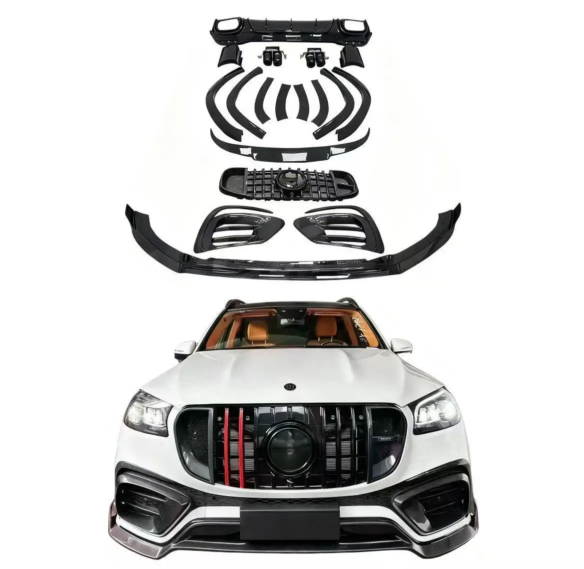 Classic Car Restomod Body KitsG900 Style Body Kit For Gls450 63 Wide-body Wheel Arch Front Lip Rear Diffuser Spoiler Grill