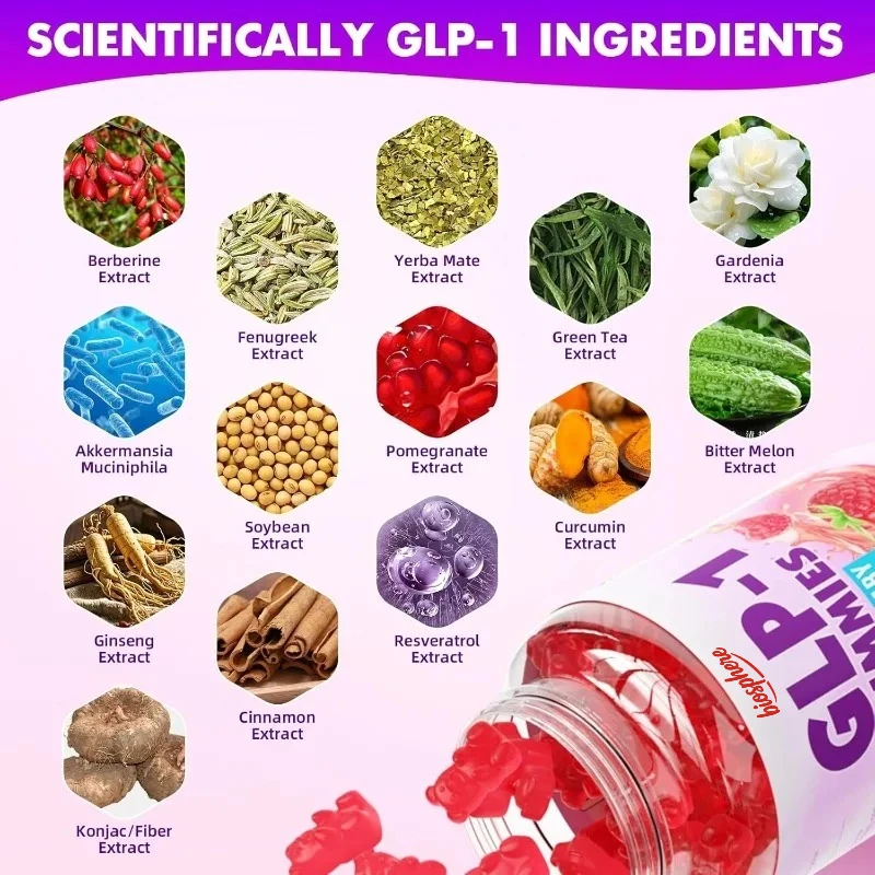 GLP-1 probiotic gummies containing berberine Akkermansia - intestinal digestion and immune support