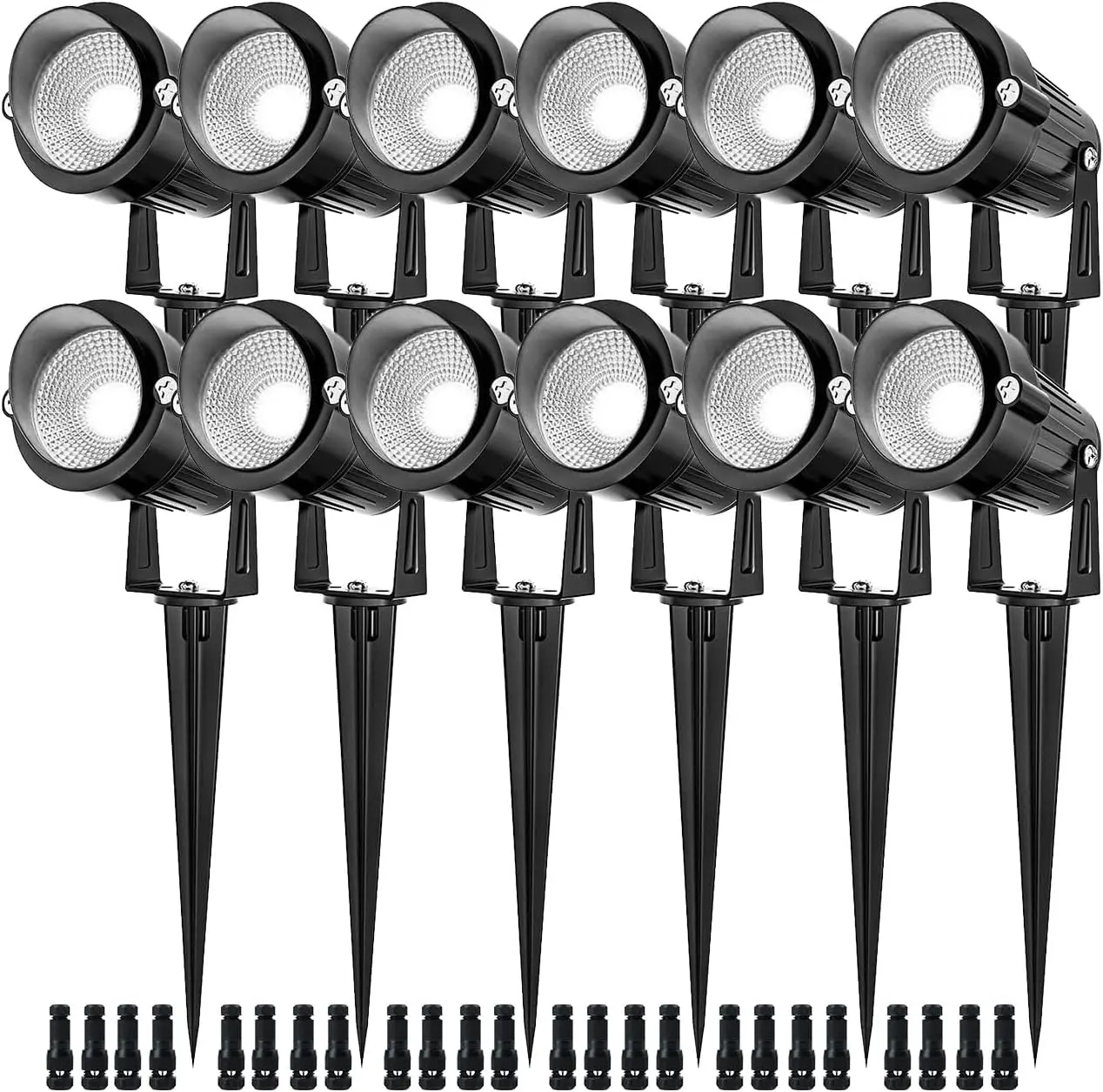 

5W LED Landscape Spotlights, 5000K Daylight, 12-24V AC/DC, Waterproof Low Voltage for Yard, Garden, Flagpole (10 Pack)