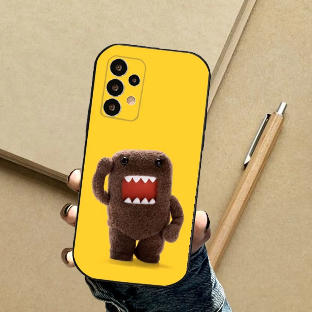 Cute D-Domo Kun Phone Case For Samsung S24,23,23,22,30,21,10,9,Note20 Ultra,Lite,Ultra,5G,Plus,FE,Black Soft Case