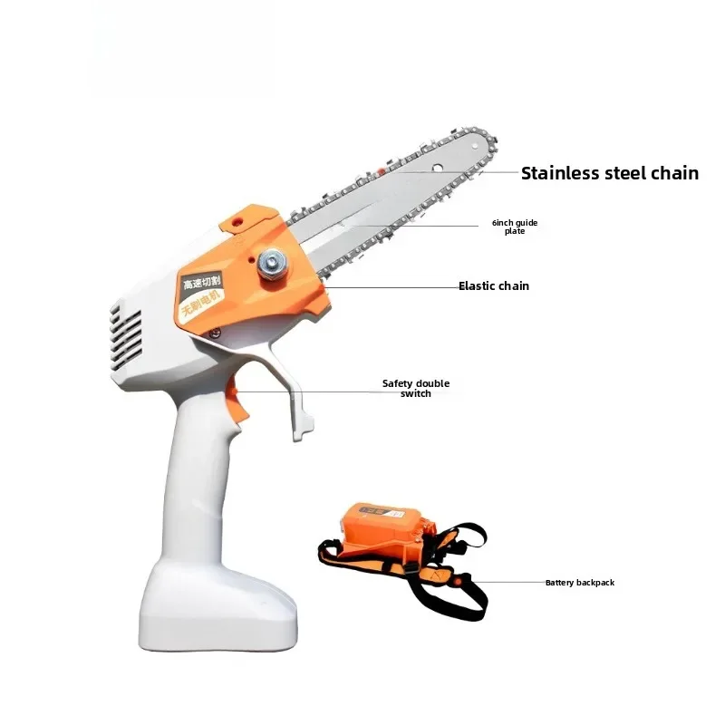 Single hand saw Small electric handheld rechargeable electric chain saw Home outdoor tree cutting
