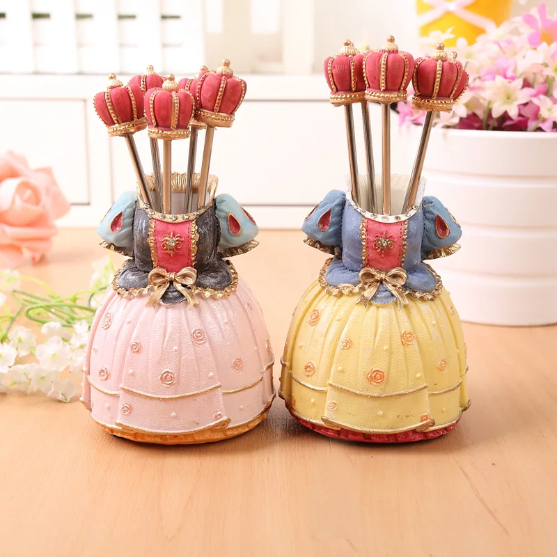 

Portable Stainl Steel Fruit Fork Set Cute Children's Storage Canister Lightweight Luxury Feel Home Dining Utensils
