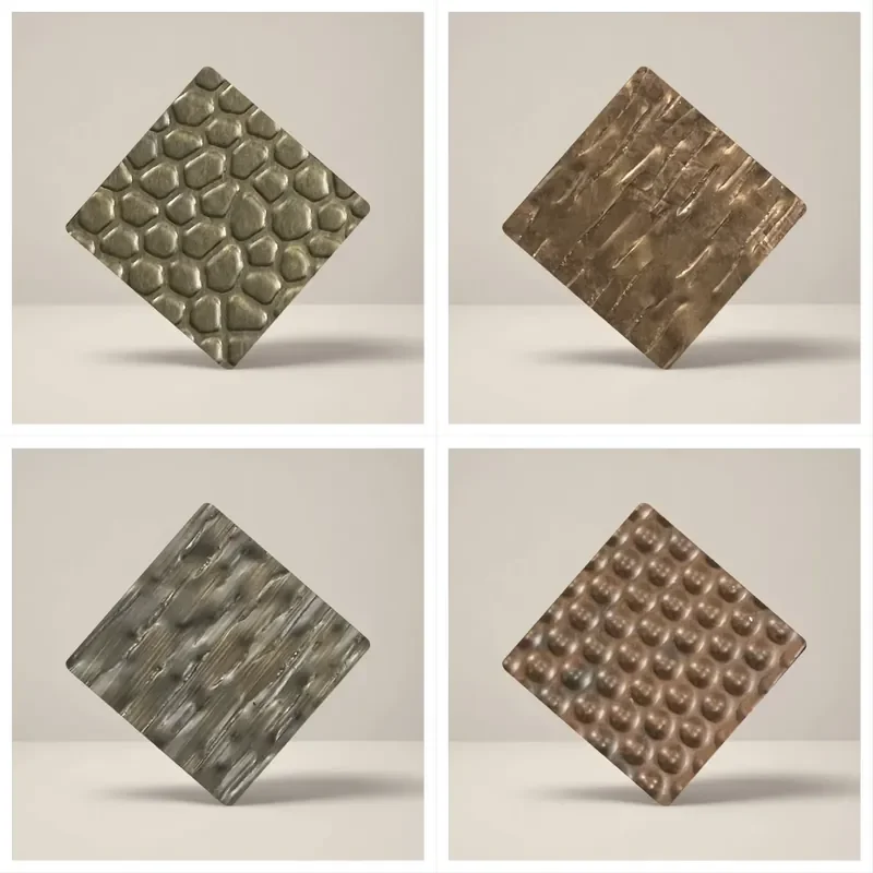 for Embossed054 Antique Bronze Honeycomb Embossed Stainless Steel Tabletop for Bar Reception