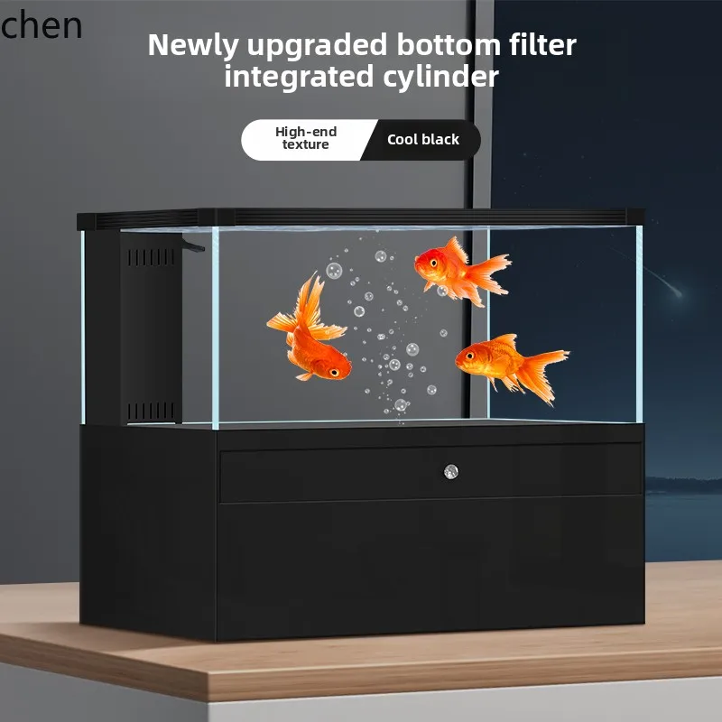 

CP white glass living room water-free small and medium-sized ecological landscaping fish tank bottom filter