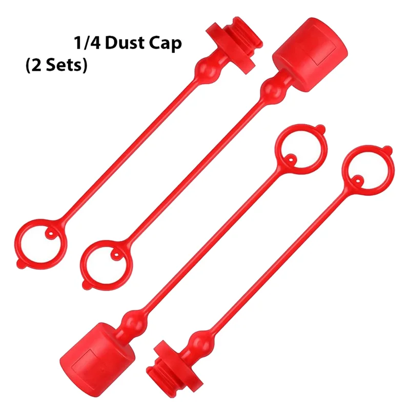 ISO-B 1/4 Hydraulic Quick Coupler Male Dust Cap and Female Plug Cover, Fits Hydraulic Quick Disconnects Coupler