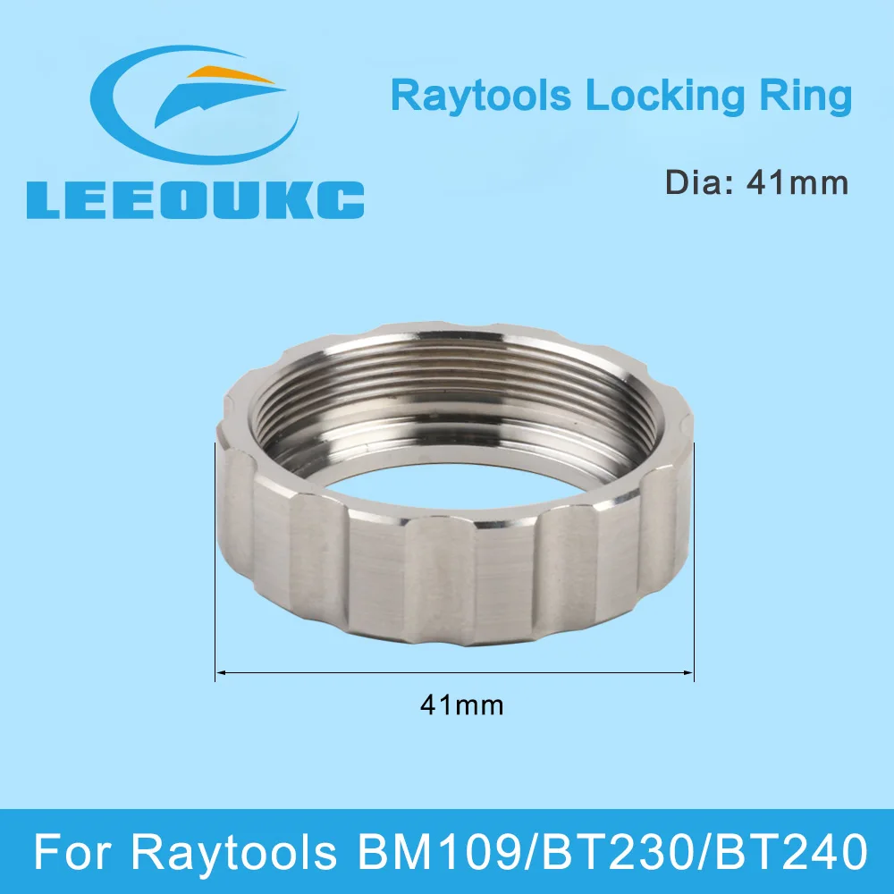 LEEOUKC  Laser Ceramic Locking Ring Fasten Nut 41mm For Raytools BT230/240 BM109 Fiber Laser Heads