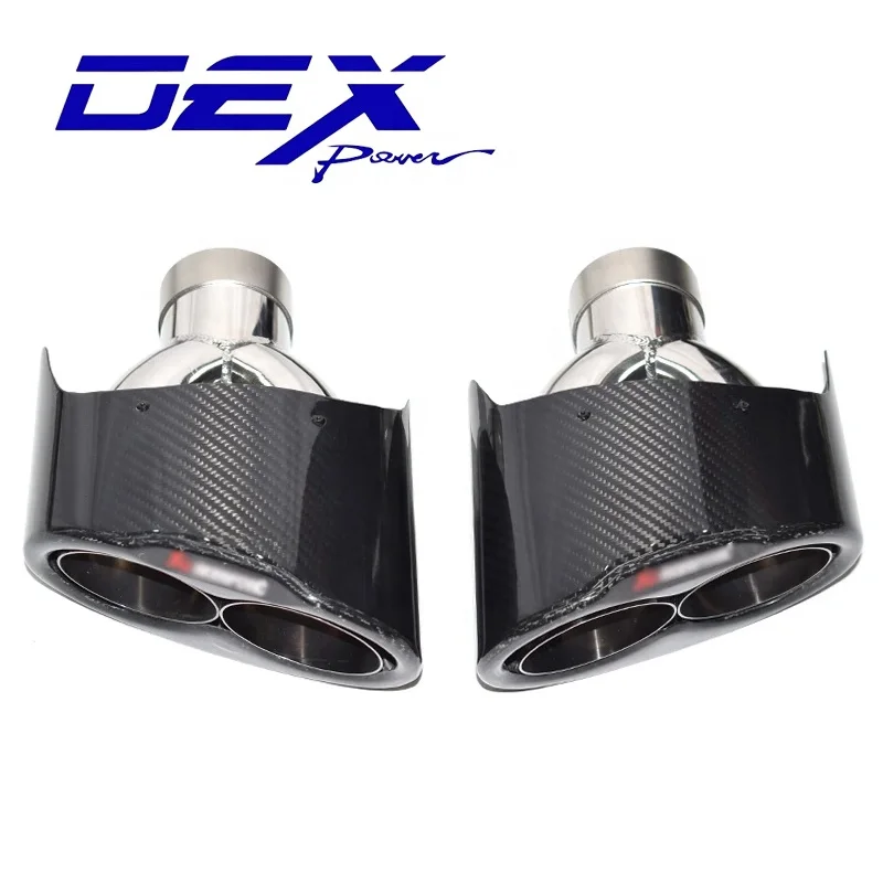 Carbon Fiber Exhaust Pipe Tips For Audi S7 S6 S5 S4 S3 RS6 Muffler End 2-Inlet Tail For Models A4 And A3