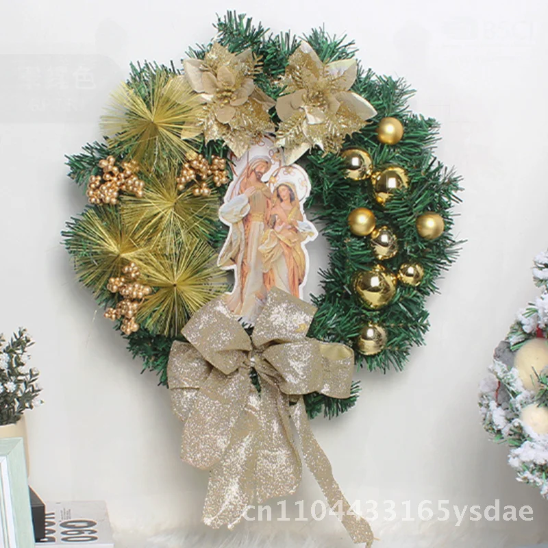 Puntelli per la disposizione della scena della finestra di Natale Ghirlanda di Gesù Porta da appendere Decorazione in plastica in stile europeo per Amazon