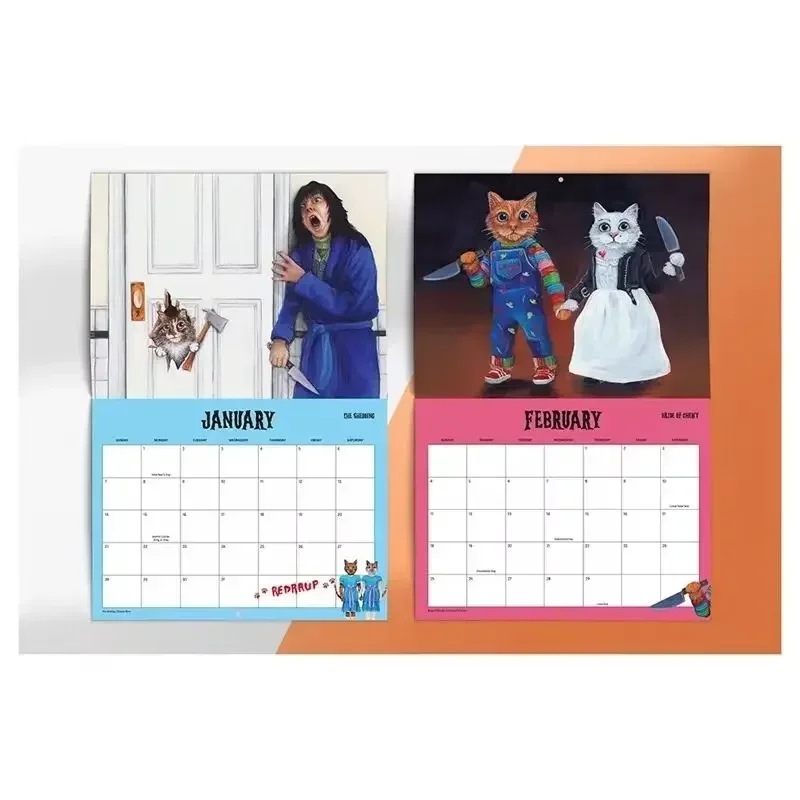 Scary Cat Calendar Of Horror Films In 2025 New Reversible Scary Cat Calendar 12 Months Scary Cat Program Calendar