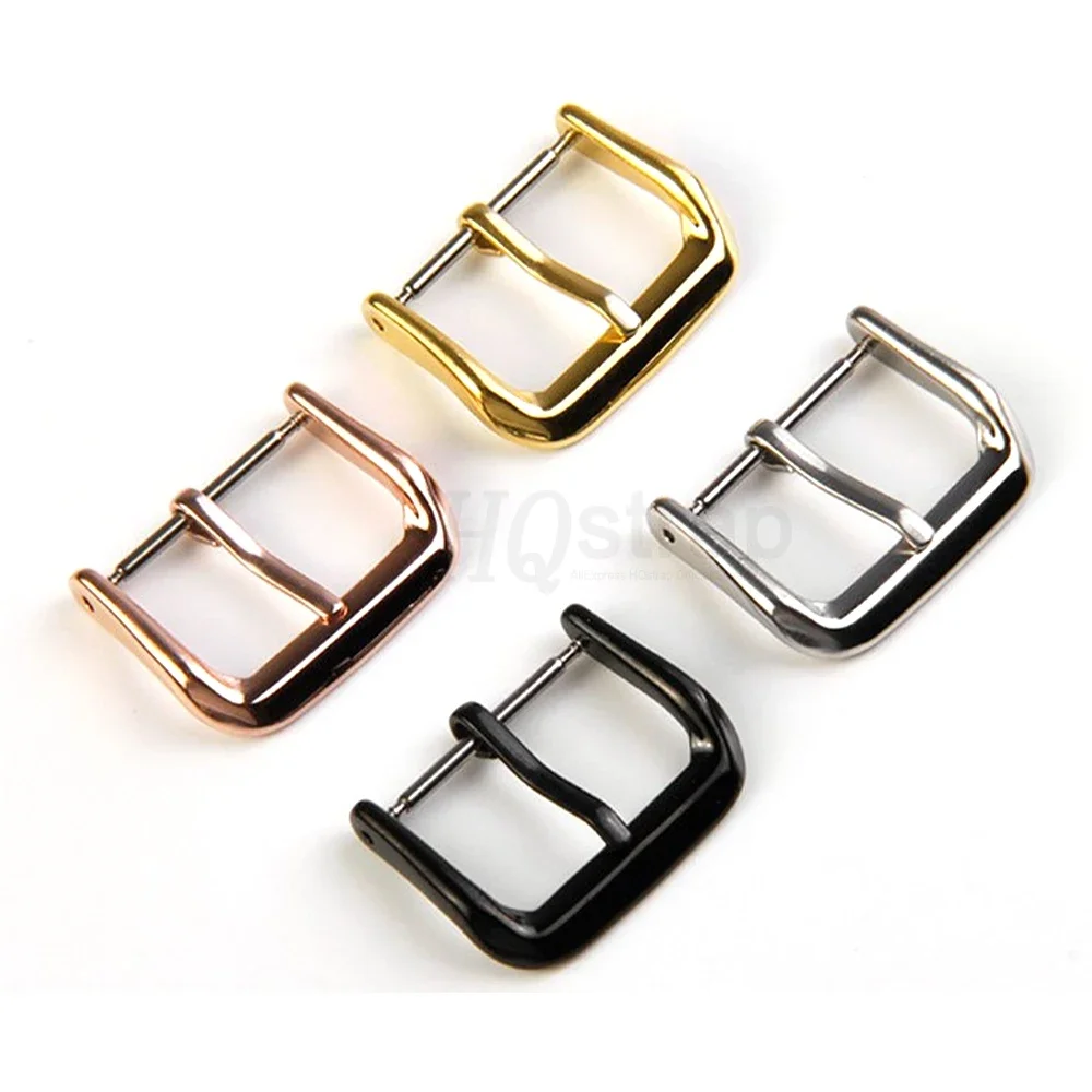 16mm 18mm 20mm Watch Buckle Stainless Steel Pin Button Metal Silver Gold Watchbands Strap Clasp Replacement Buckles Accessories