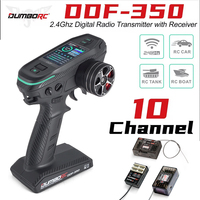 DUMBORC 2.4G 10CH Digital Radio Remote Controller DDF-350 Transmitter with Receiver  for RC Car Boat Tank LCD FHSS System