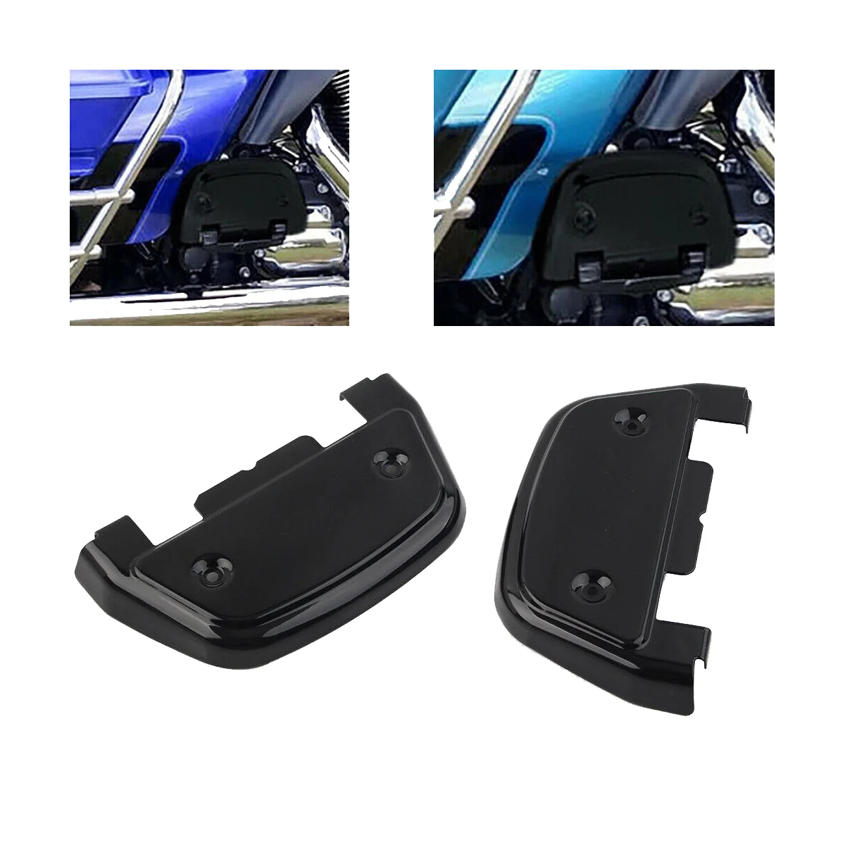 Motorcycle Passenger Footboard Covers for Harley Electra Glide Street Glide Road Ultra Softail Black D-Shaped Foot Cap