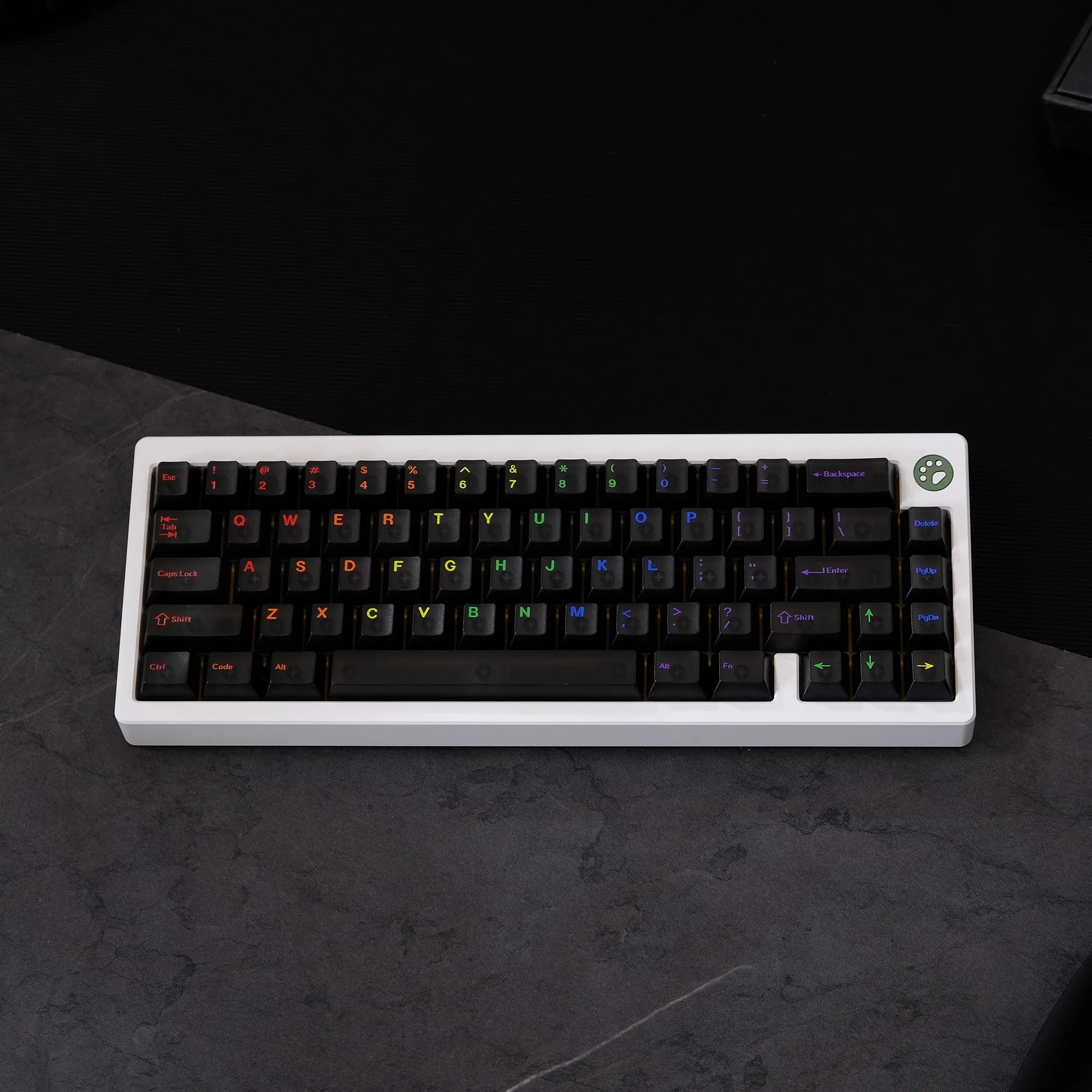 122 Keys/set Black Misty Translucent GMK Midnight Rainbow Keycaps ABS Material Cherry Profile Key Caps 7U Spacebar ISO Enter