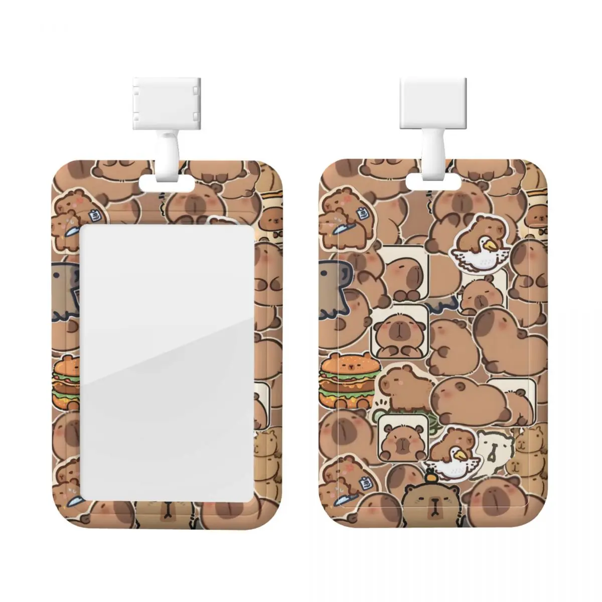 

Custom Funny Capybara Credit Card Holders Neck Strap Lanyard ID Badge Card Holder Factories Engineers Card Holder