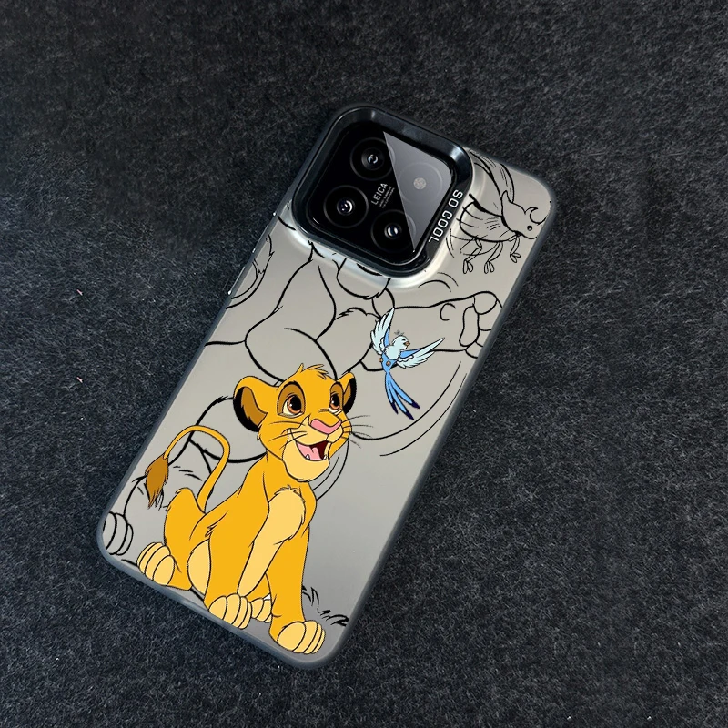Disney Lion King Cartoon For Xiaomi Mi 11 12T 13T Poco F4 F3 X3 X5 C51 C50 M3 M5S Pro Lite 5G Colorful Silver Phone Case image 4
