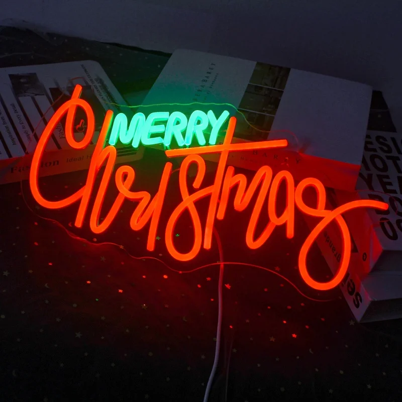 

Merry Christmas Neon Sign Red Green Led Sign for Wall Decor Marry Christmas Neon Lights Signs for Party Bar Home Christmas