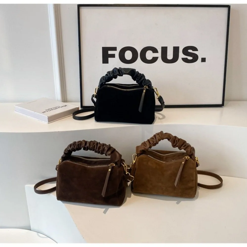 

Модная однотонная сумка через плечо из матовой замши с регулируемыми ремнями, сумка-подушка из искусственной кожи, женская сумка для осени и зимы