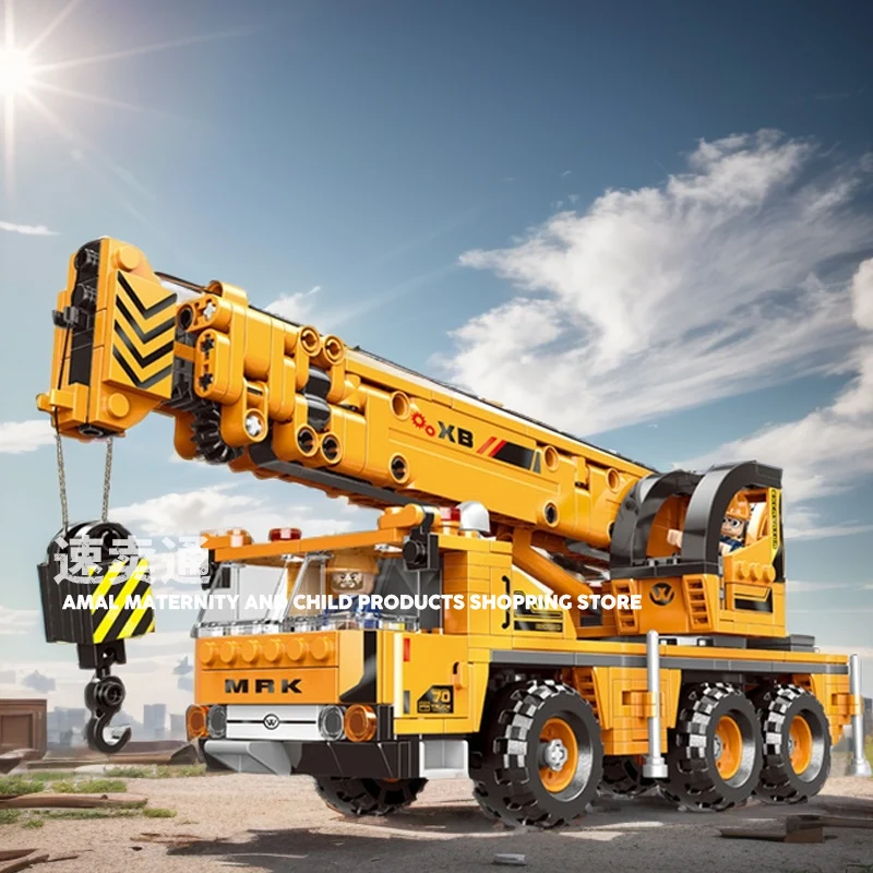 

DIY Городская технология MOC Колесный погрузчик Тяжелый горнодобывающий грузовик Кран Строительные блоки Инженерный кран Строительные блоки Детские игрушки