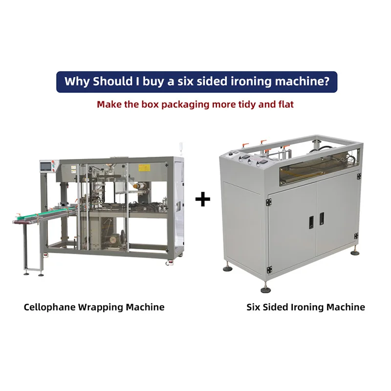 Automatic Tear Tape Plastic Film Overwrapping Tea Overwrap Packing 3D Perfume Paper Box Cellophane Wrapping Machine