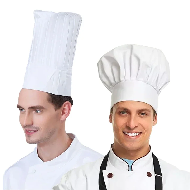 High22/29cm Cook Cap White Chef Hat Waiter Waitress Kitchen Work Hat Hotel Restaurant Canteen Bakery Baker Household 2026