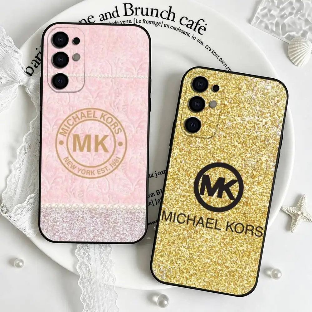 Image of Modische M-MKorsES Logo Handyhülle für Samsung S25, S24, S21, S22, S23, S30, Ultra, S20, Plus, Fe, Weiche Silikon Schwarze Schutzhülle