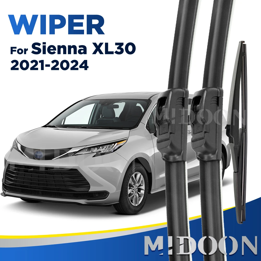 

Стеклоочиститель MIDOON для Toyota Sienna XL30 2021-2024 2022 2023 стеклоочиститель передние и задние щетки стеклоочистителя щетки для ветрового стекла 26 "+ 20" + 12"