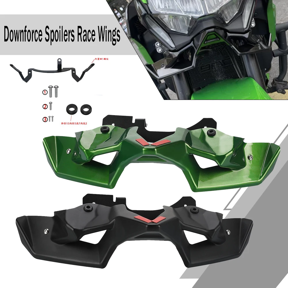 2024 2025 Motorcycle Accessories Front Winglet Aerodynamic Wing Spoiler Kit For Kawasaki Z900 Z 900 ABS SE 2020 2021 2022 2023