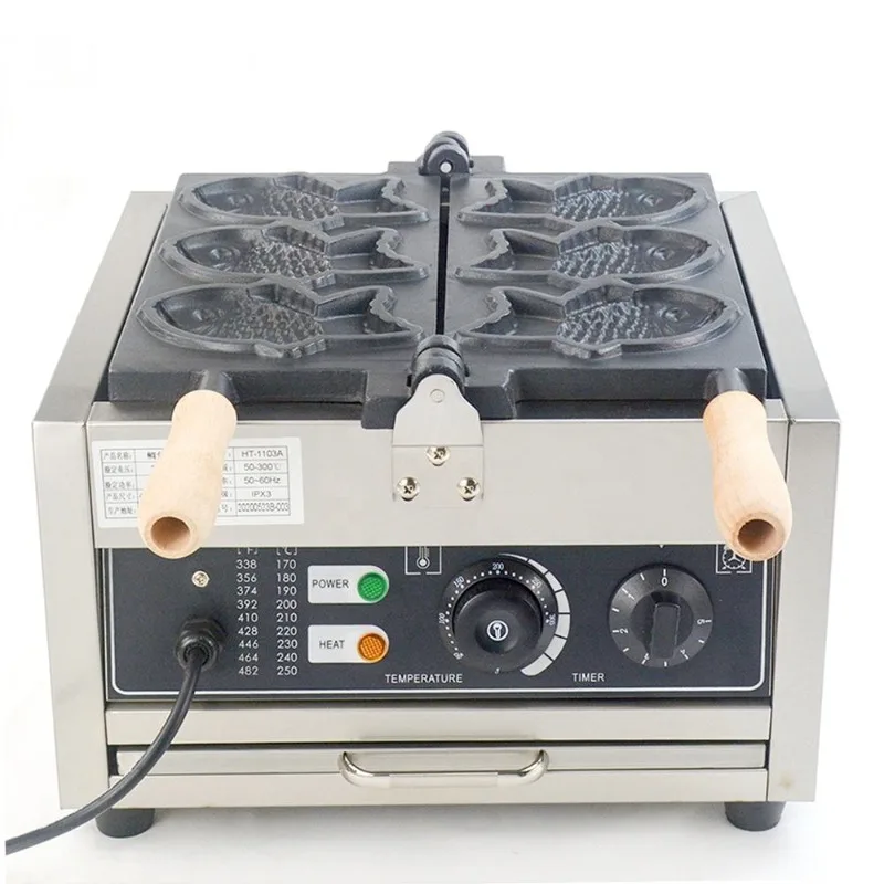 Maker Electric 3Pcs Fish Shape Waffle Making Machine For Acer Barquillos Fish Stainless Steel Waffle Maker