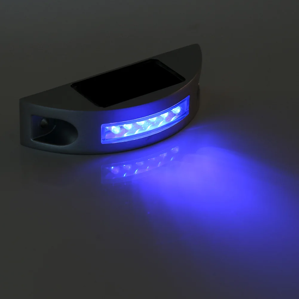 Solar Road Stud 6 LED IP68 Waterproof Cast Aluminum For Driveway Pathway Flashing Mode