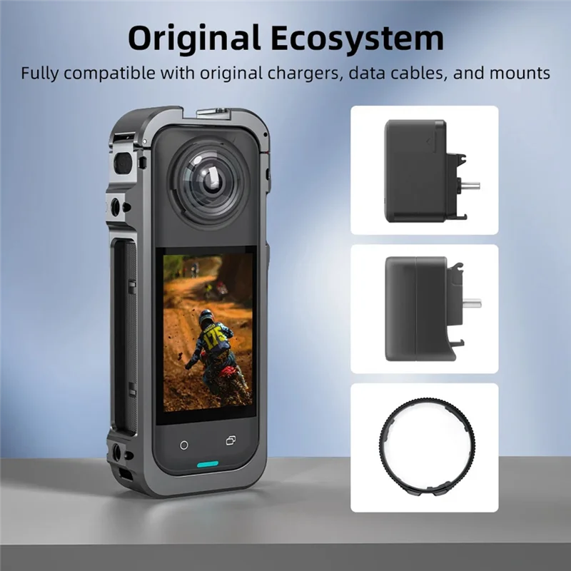 

Protective Metal Frame Cage Case For Insta 360 X5 Action Camera Includes Cold Shoe 1/4 Expansion Bracket Accessories