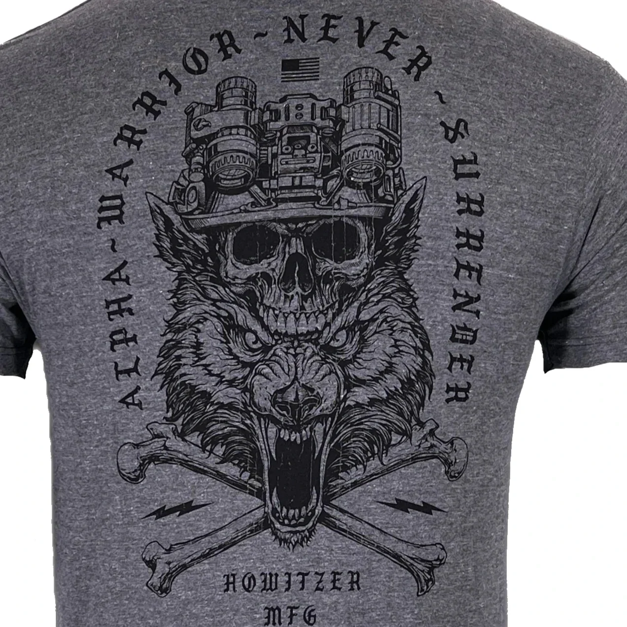 Never Surrender  Warrior Tactical Skull Wolf Military Grunt T-Shirt 100% Cotton O-Neck Short Sleeve Casual Mens T-shirt