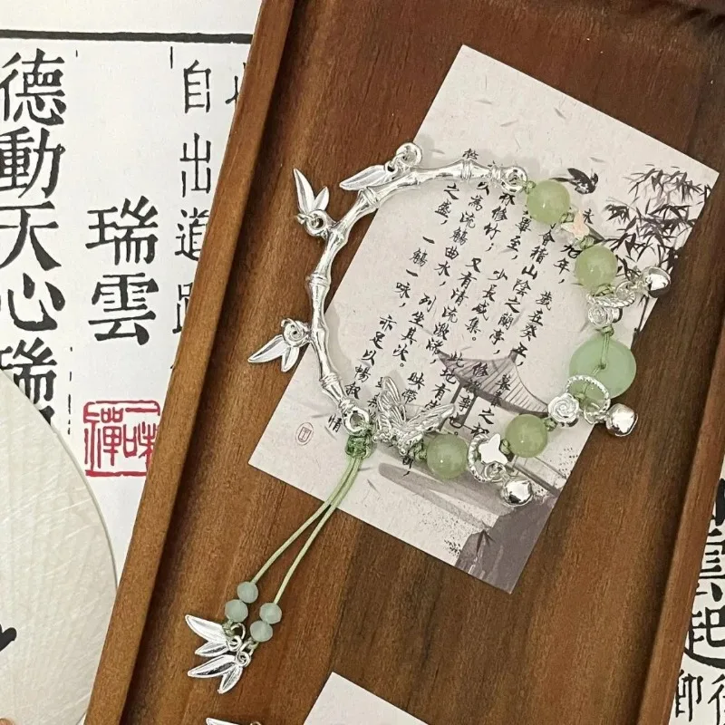 

New Chinese Mori Bamboo Butterfly Beaded Bracelet Girls' Antique Niche Bracelet Premium Handicraft, Wholesale