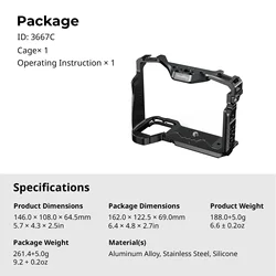 SmallRig Full Camera Cage for Sony A7 V / A7R V / A7 IV / A7S III / A1 / A7R IV Cameras Cage 5667