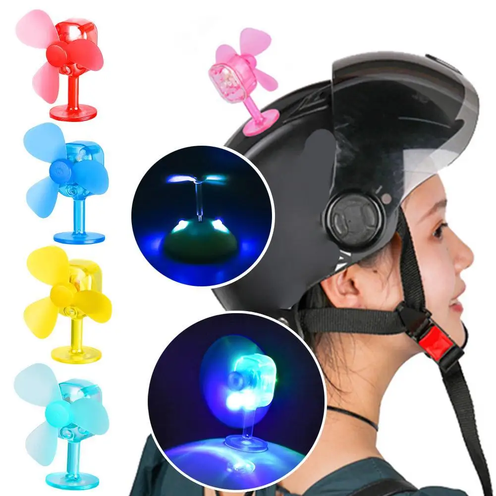 Portable PP Helmet Bamboo Dragonfly Cute Design Wind-powered Luminous Propeller Suction Cup Self Adhesive Helmet Accessories