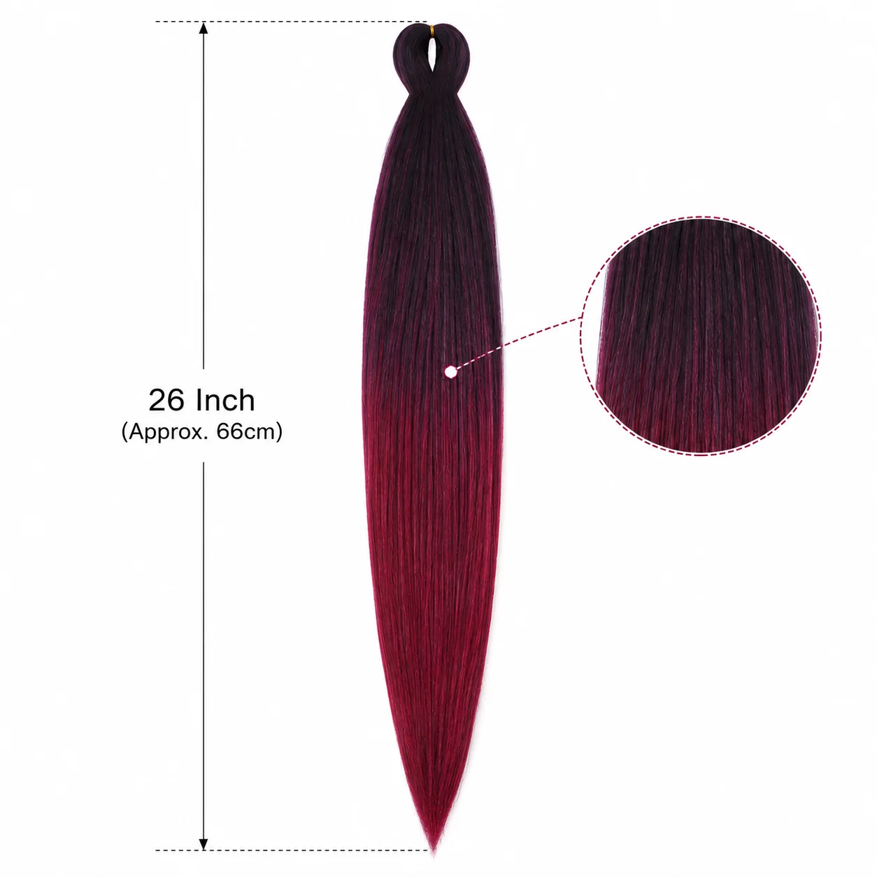 26 Zoll Ombre Synthetisches Flechthaar 90g Extensions DIY Box Braids Rope Twist Fishtail Langes Haar für Frauen Schützende Frisur – Detail 3