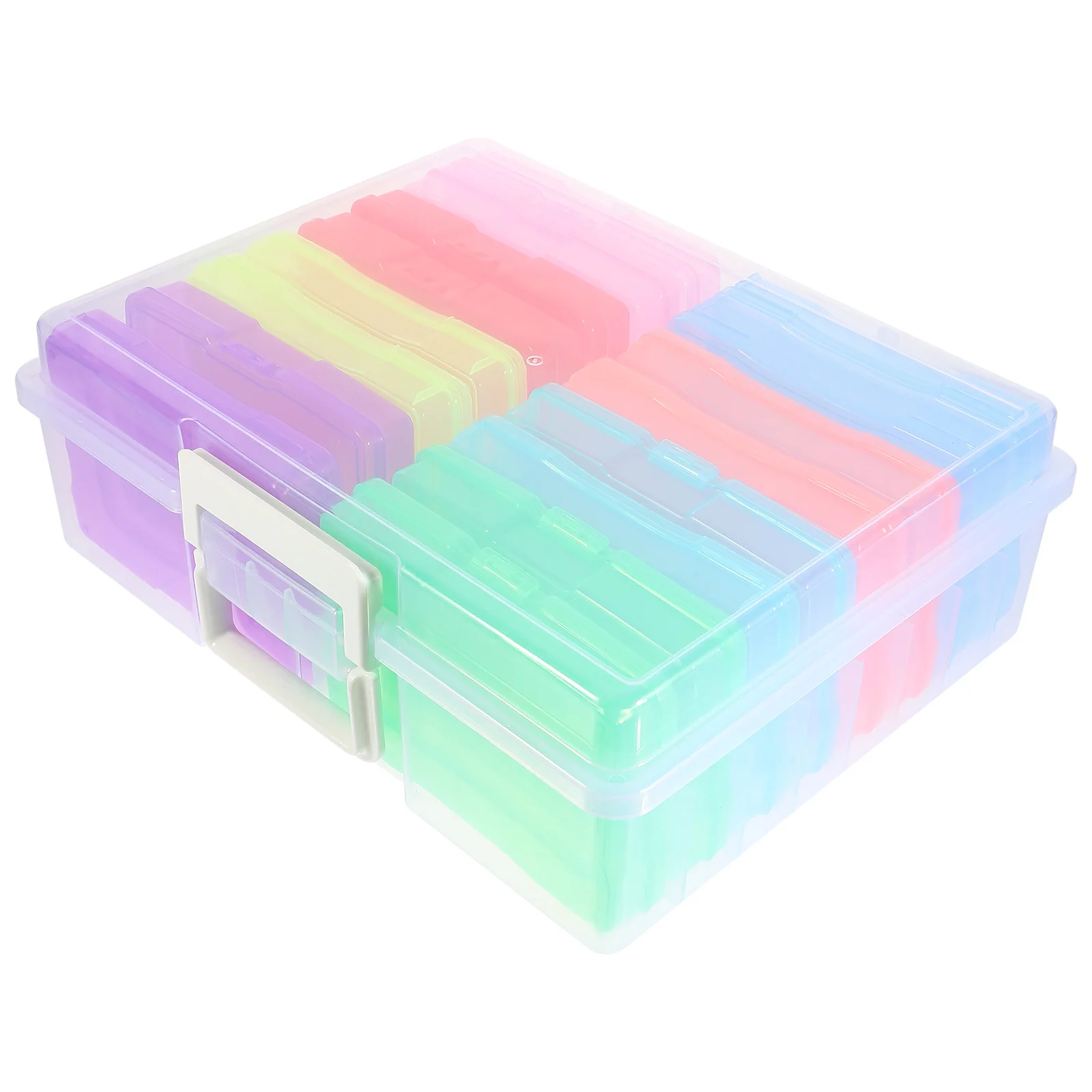 

Photo Storage Box Craft Keeper Organizer Picture Holder Containers Case Colorful