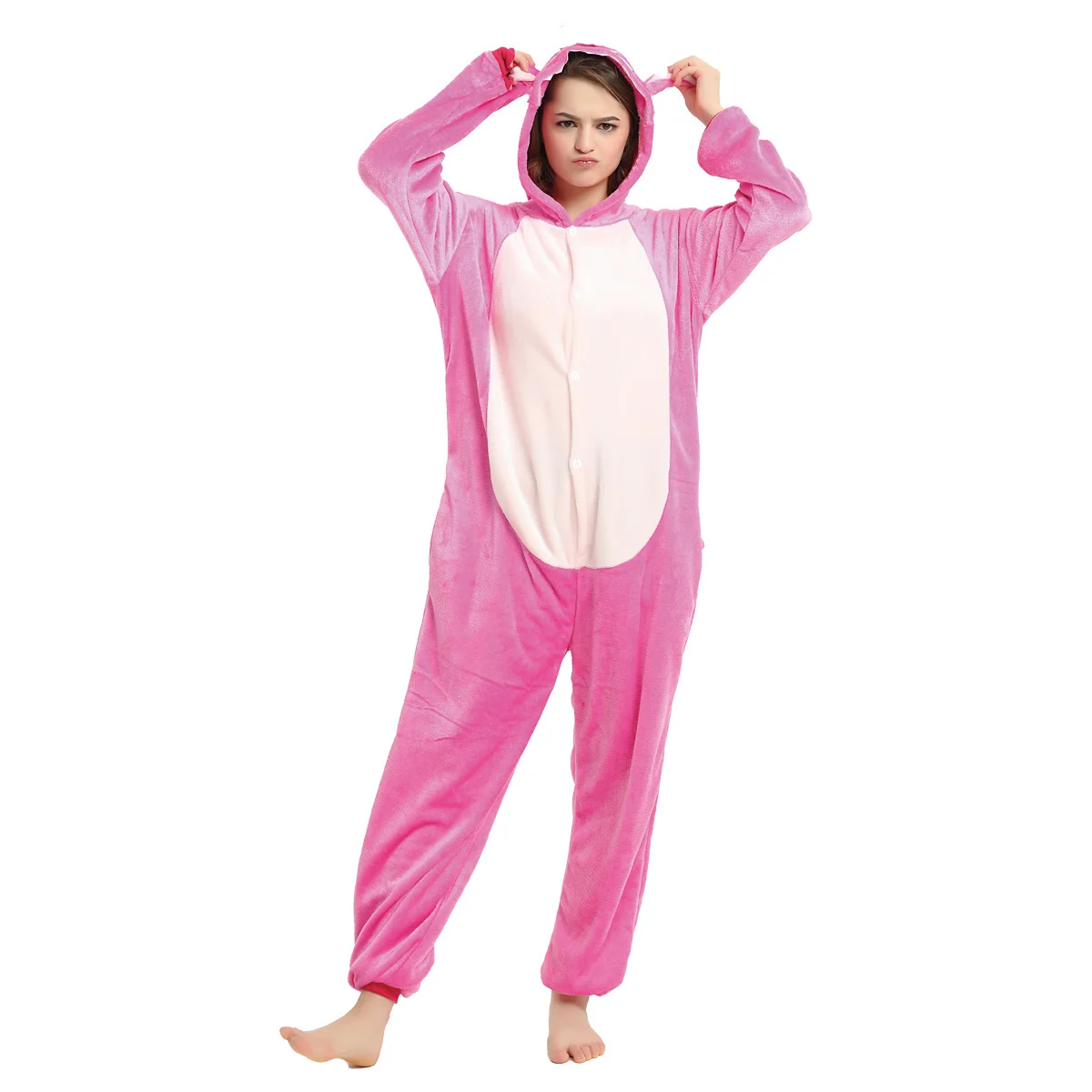 Erwachsene Stich Stram pler Pyjama Anime Stich Engel niedlichen Kostüm Overall Onesies Kapuze Nachtwäsche Halloween Cosplay für Männer Frauen