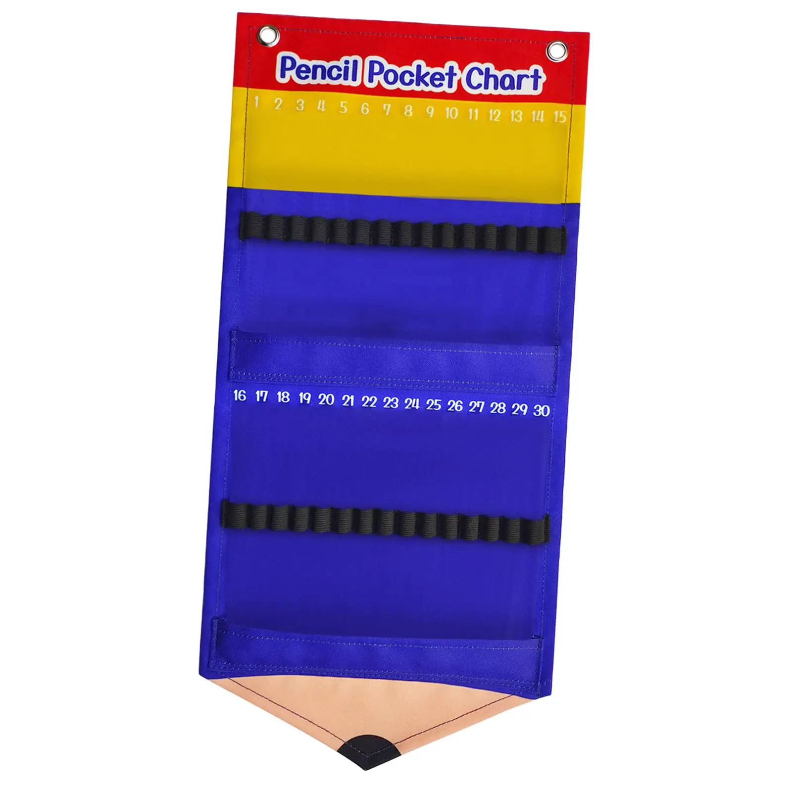 Pencil Parking Pocket Chart Holder Nylon Fabric for Library Lightweight